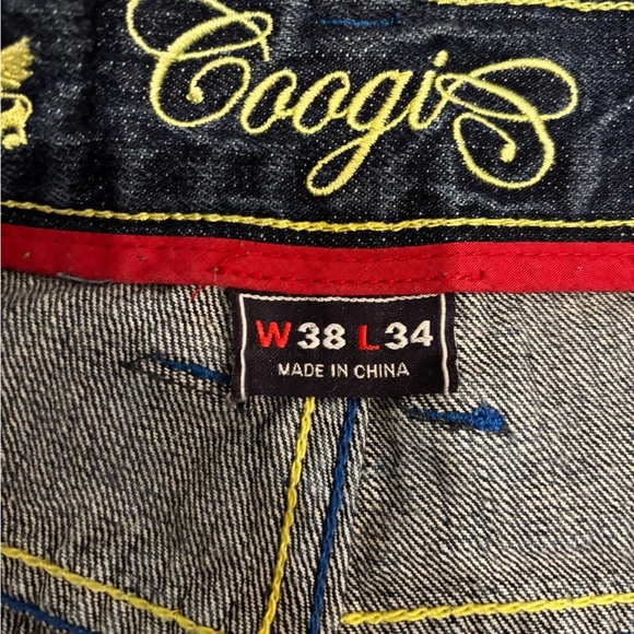 Coogi Australia Vintage Mens Rare. Blue Jeans W38 L34 Embroidered Logo Patch 90s - Picture 6 of 9